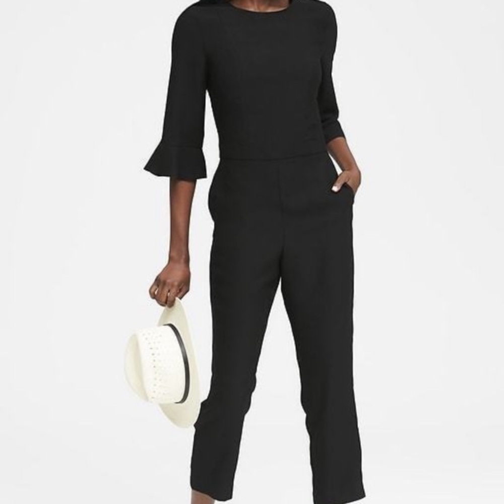 Banana Republic Flounce Sleeve Jumpsuit sz 12